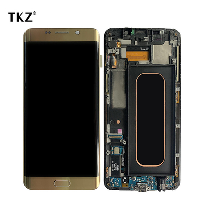 El teléfono móvil completo Lcd defiende la exhibición de Oled para el borde de SAM S6 más la pantalla táctil original del reemplazo G928